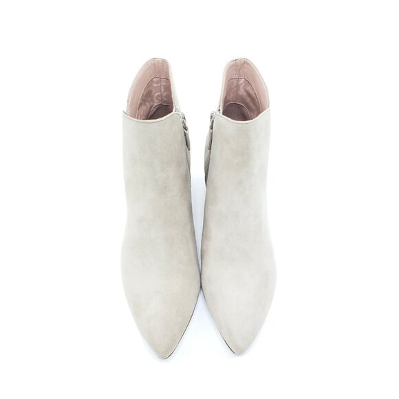 Cole Haan Block Heel Ankle Boot Booties Beige Suede Side Zip Womens Size US 9B - Picture 3 of 12